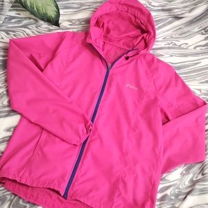 Asics Packable Windbreaker Jacket in Neon Pink
